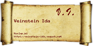 Veinstein Ida névjegykártya